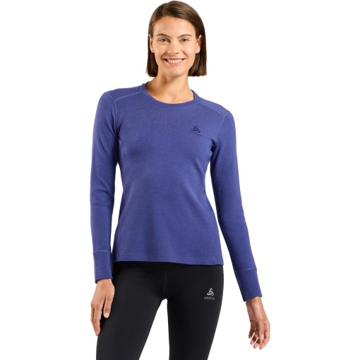 Immagine prodotto da Odlo Maglia Intima Maniche Lunghe Donna - Natural Merino 260 Crew Neck - skipper blue
