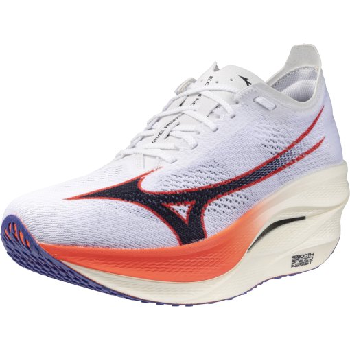Foto de Mizuno Zapatillas Running Unisex - Wave Rebellion Pro 3 - Blanco/Baritone Blue/Fiery Coral 2