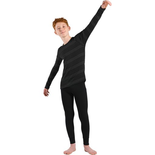 Produktbild von Odlo Active Warm Unterwäsche-Set Kinder - schwarz - grey melange