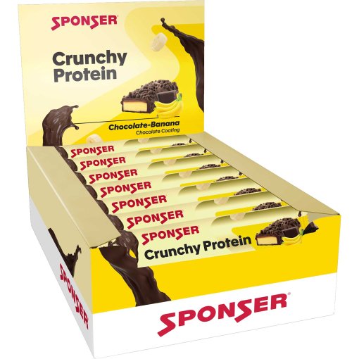 Zdjęcie: SPONSER Crunchy Protein Chocolate-Banana - baton proteinowy - 15x55g