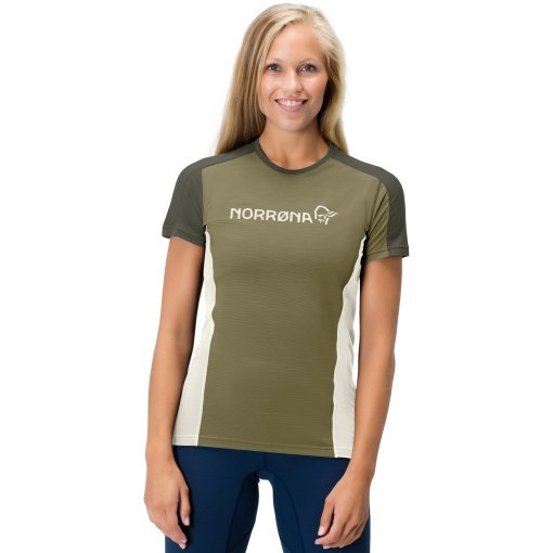Foto de Norrona Camiseta Mujer - falketind equaliser merino - Olive Drab/Olive Night