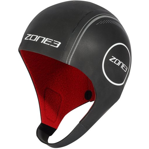 Foto de Zone3 Gorro Natación - Heat-Tech Neopren - negro/plata/rojo