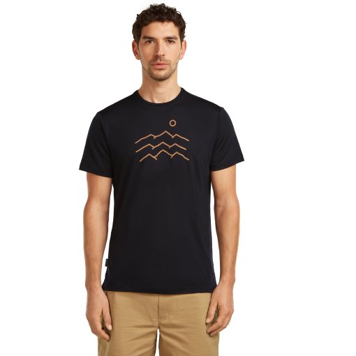 Picture of Icebreaker Merino 125 Cool-Lite™ Sphere Short Sleeve Tee Across the Peaks Men - Black