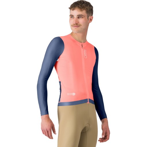 Picture of Castelli Corretto Long Sleeve Jersey Men - brilliant pink/ belgian blue-w 288