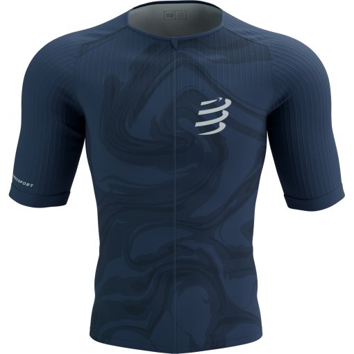 Produktbild von Compressport Tri Postural Aero Kurzarmshirt Herren - indigo print