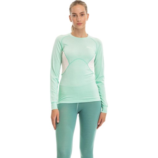 Foto de Bergans Camiseta de Manga Larga Mujer - Inner:Pure Merino - mint crush/vanilla white