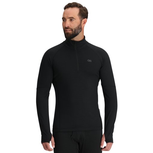 Foto de Outdoor Research Camiseta Interior Manga Larga Hombre - Alpine Onset Merino 150 Quarter Zip - negro