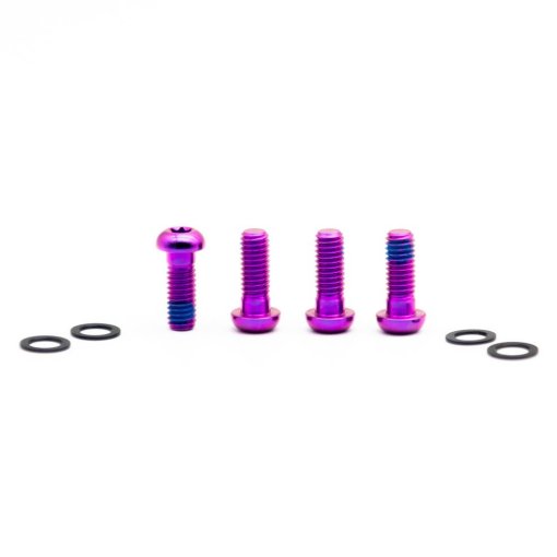 Foto de OAK Components Juego de Tornillos para Adaptador de Disco Freno - Titanio | M6x16 | 4 piezas - morado
