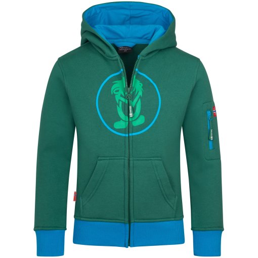Produktbild von Trollkids Sortland Kapuzenjacke Kinder - Jungle Green/Dynamic Blue