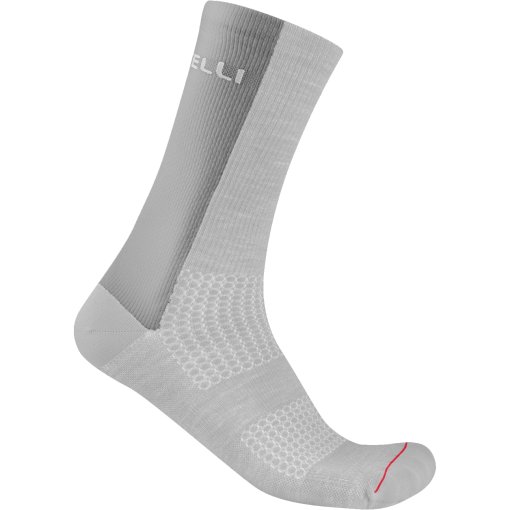 Photo produit de Castelli Logo 18 Merino Chaussettes - silver grey/dark grey 870