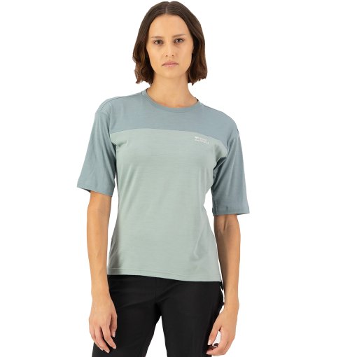 Picture of Mons Royale Diversion Merino Bike Short Sleeve Jersey Women - dew / desert sage
