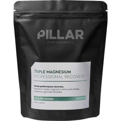 Produktbild von PILLAR Performance Triple Magnesium Powder - Nahrungsergänzung - Zitrone-Limette - 400 g Vorteilspack