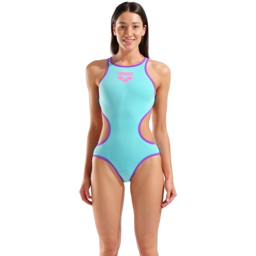 Produktbild von arena One Biglogo Badeanzug Damen - Water/Purple