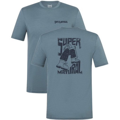 Picture of SUPER.NATURAL Peak Lovers Tee Men - Stormy Weather/Blueberry