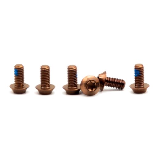 Produktbild von OAK Components Schrauben-Set Bremsscheibe - Titan | M5x10 | 6 Stück - kupfer