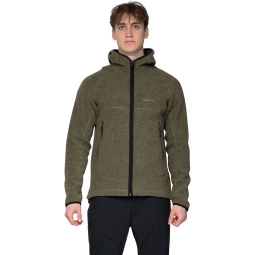 Foto de Bergans Chaqueta con Capucha Hombre - Vaagaa Merino Terry Midlayer - green mud