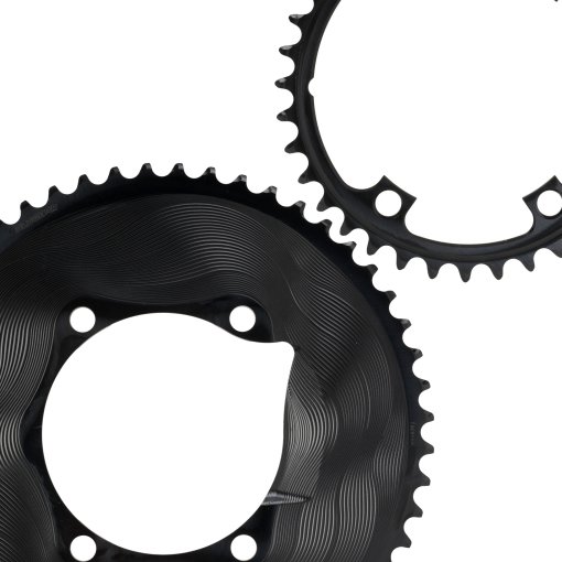 Produktbild von Alugear AERO Kettenblattset - Road | 4x BCD 110 (Shimano Asymmetric) | 2x11-fach - rund | 50/34T | schwarz