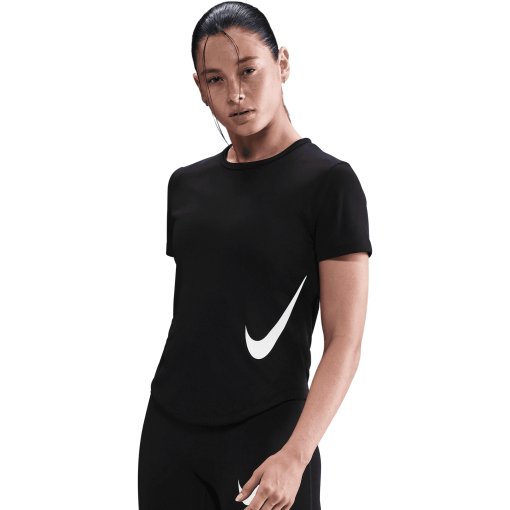 Produktbild von Nike Tempo Swoosh HBR Dri-Fit Kurzarmshirt Damen - schwarz/weiß HV2772-010