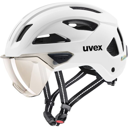 Productfoto van Uvex stride visor Fietshelm - white matt/ltm. silver