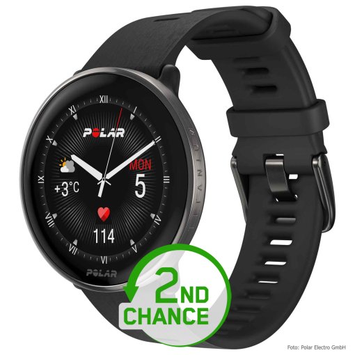 Produktbild von Polar Ignite 3 Titanium GPS Fitnessuhr - Schwarz (Silikonarmband) - B-Ware