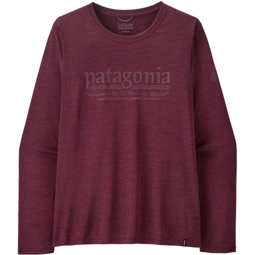 Photo produit de Patagonia T-Shirt Manches Longues Femme - Cap Cool Daily - Hut Tripper | Berry Fig - Light Berry Fig X-Dye