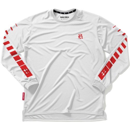Picture of Loose Riders Tech Long Sleeve Jersey Men - Shutter White Red