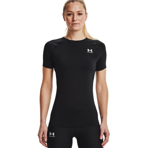 Foto de Under Armour Camiseta de Manga Corta Mujer - HeatGear® - Negro/Blanco