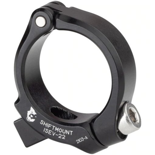Immagine prodotto da Wolf Tooth ShiftMount Anello di Serraggio per il Montaggio di un Shimano I-Spec EV Leva Cambio su MTB Manubrio - 22,2 mm - nero