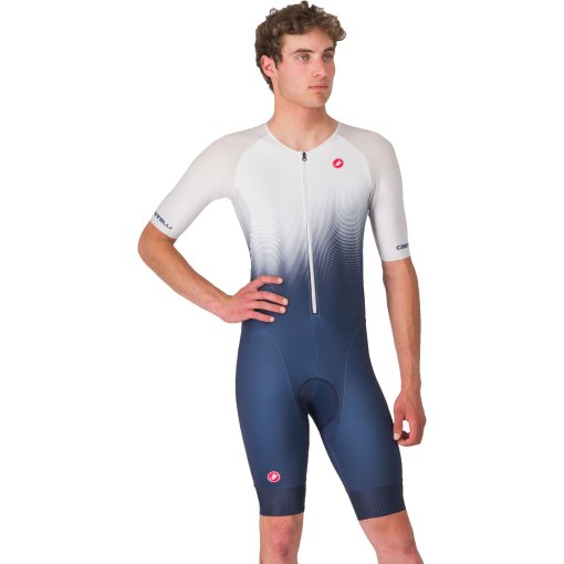 Foto van Castelli Core Tri Racebody Korte Mouw Heren - belgian blue/white 424