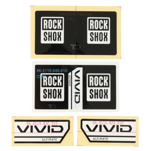 Produktbild von RockShox Decal Kit Vivid Air / Coil - Gen. C1 - Schwarz/Weiß