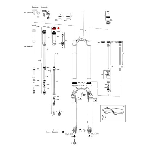 Immagine prodotto da RockShox Set di Manopole per la Compressione della Forcella - Charger 3.1 RC2 - 11.4018.082.054
