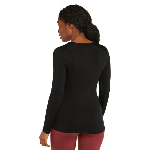 Icebreaker 260 T-shirt Femme Manches Longues Laine Mérinos Noir – Taille XS – Extérieur Et Randonnée