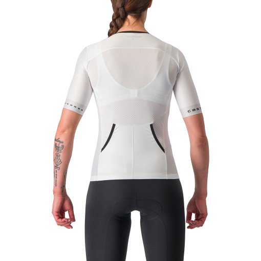 Lo.Gas dames fietsshirt korte mouwen ademend mesh racefiets shirt fiets tops 3 achterzakken UPF50 , zwart, L