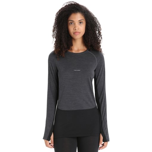 Produktbild von Icebreaker 125 ZoneKnit™ Merino Thermo Langarmshirt Damen - Jet Hthr/Black/Metro Hthr