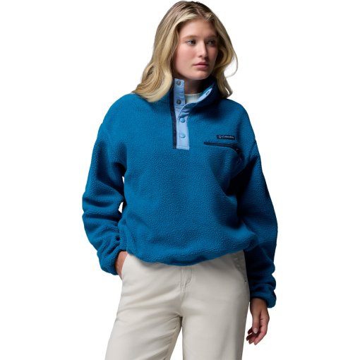 Produktbild von Columbia Helvetia II Cropped Half Snap Fleecepullover Damen - Phoenix Blue/Rainy Day/Collegiate Navy