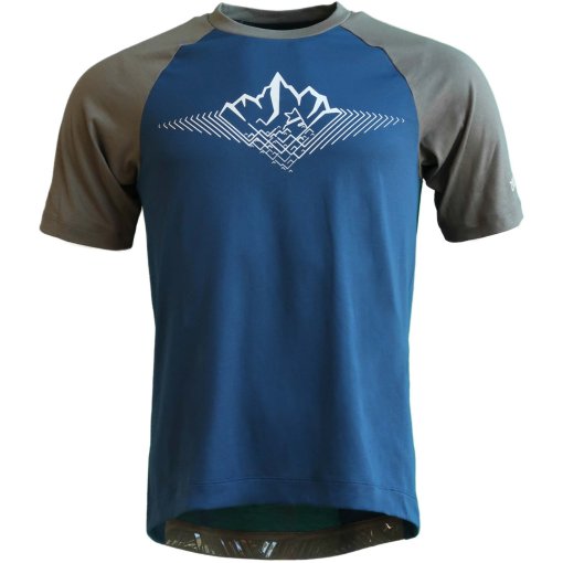 Productfoto van Zimtstern PureFlowz MTB Shirt met Korte Mouwen Heren - French Navy / Dusty Olive