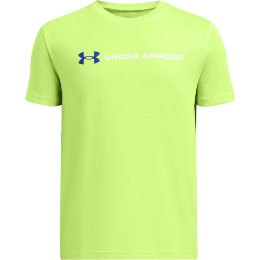 Produktbild von Under Armour UA Logo Wordmark Kurzarm-Oberteil Jungen - Morph Green/Weiß