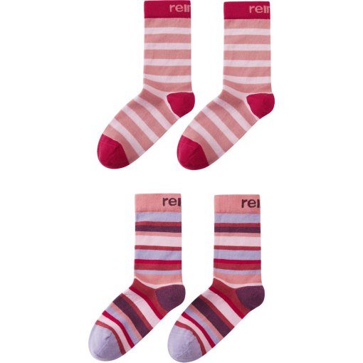 Photo produit de Reima Parit Stripes Lot de 2 paires de chaussettes pour enfants - rose blush 112A