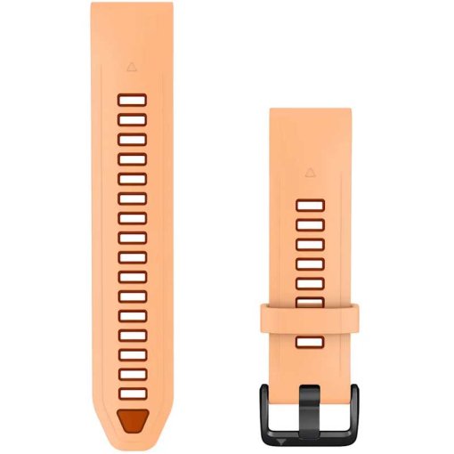 Produktbild von Garmin QuickFit Uhrenarmbänder (20 mm) – Silikon - Muschelrosa/Herbstorange