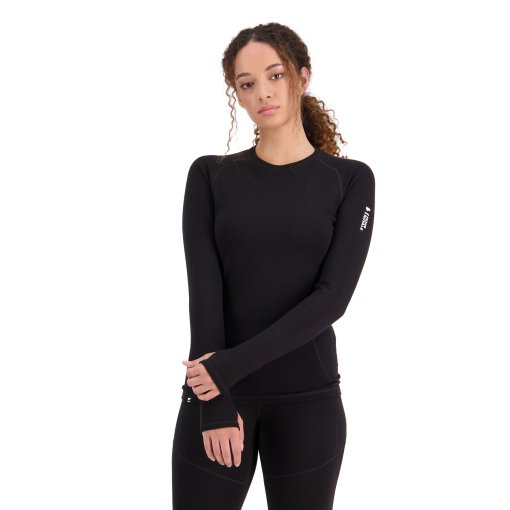 Productfoto van Mons Royale Olympus Merino Hemd met Lange Mouwen Dames - zwart