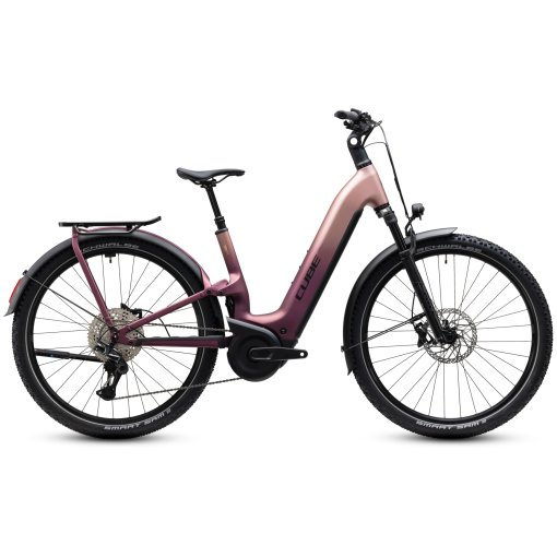 Photo produit de CUBE Vélo électrique en carbone - NURIDE HYBRID ONE11 HPC SLX 800 - Easy Entry - 2027 - mauve / black