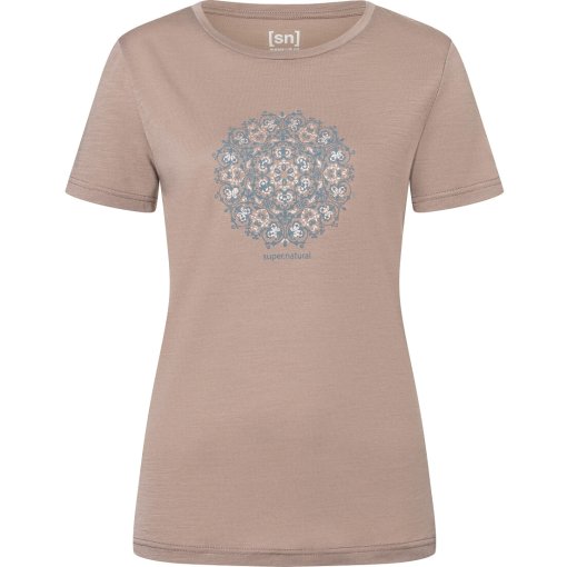 Photo produit de SUPER.NATURAL Ornament T-shirts pour femmes - Mountain Trail/Stormy Weather/Tapioca GL