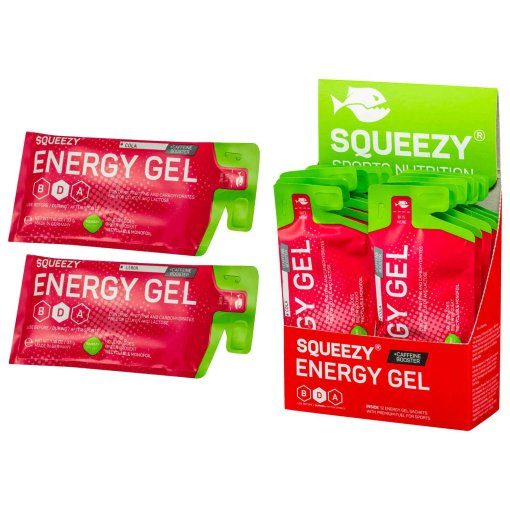 Foto de Squeezy Gel de Carbohidratos + Cafeína - Energy Gel - 12x33g