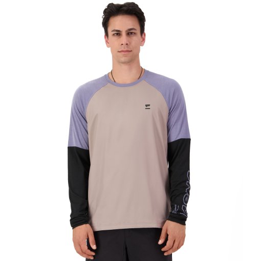 Picture of Mons Royale Tarn Merino Wind Bike Jersey Men - cinder / blue granite / black