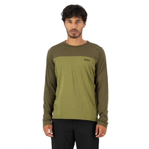 Photo produit de Mons Royale Maillot Cyclisme Manches Longues Homme - Diversion Merino - fern / olive