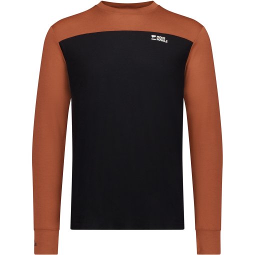 Foto de Mons Royale Camiseta de Manga Larga Hombre - Yotei Merino - sienna / negro