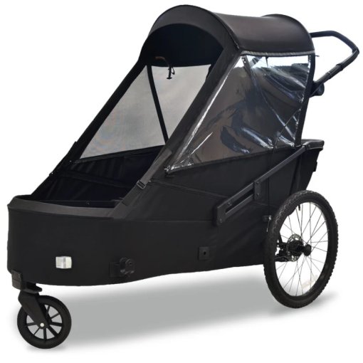 Productfoto van Wike Special Needs Fietskar - Inclusief kinderwagenwiel - extra groot - zwart