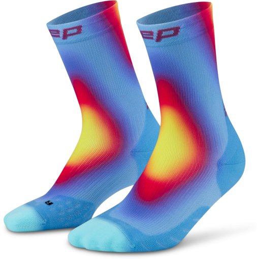 Picture of CEP Core Run Edt. Gradient Mid Cut Compression Socks Men - blue/yellow