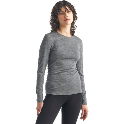 Photo produit de Icebreaker Maillot de Corps Manches Longues Femme - Merino 200 Oasis Crewe - Gritstone HTHR