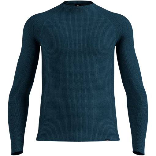 Picture of Odlo Seamless Performance Wool Crewneck Base Layer Top Men - reflecting pond